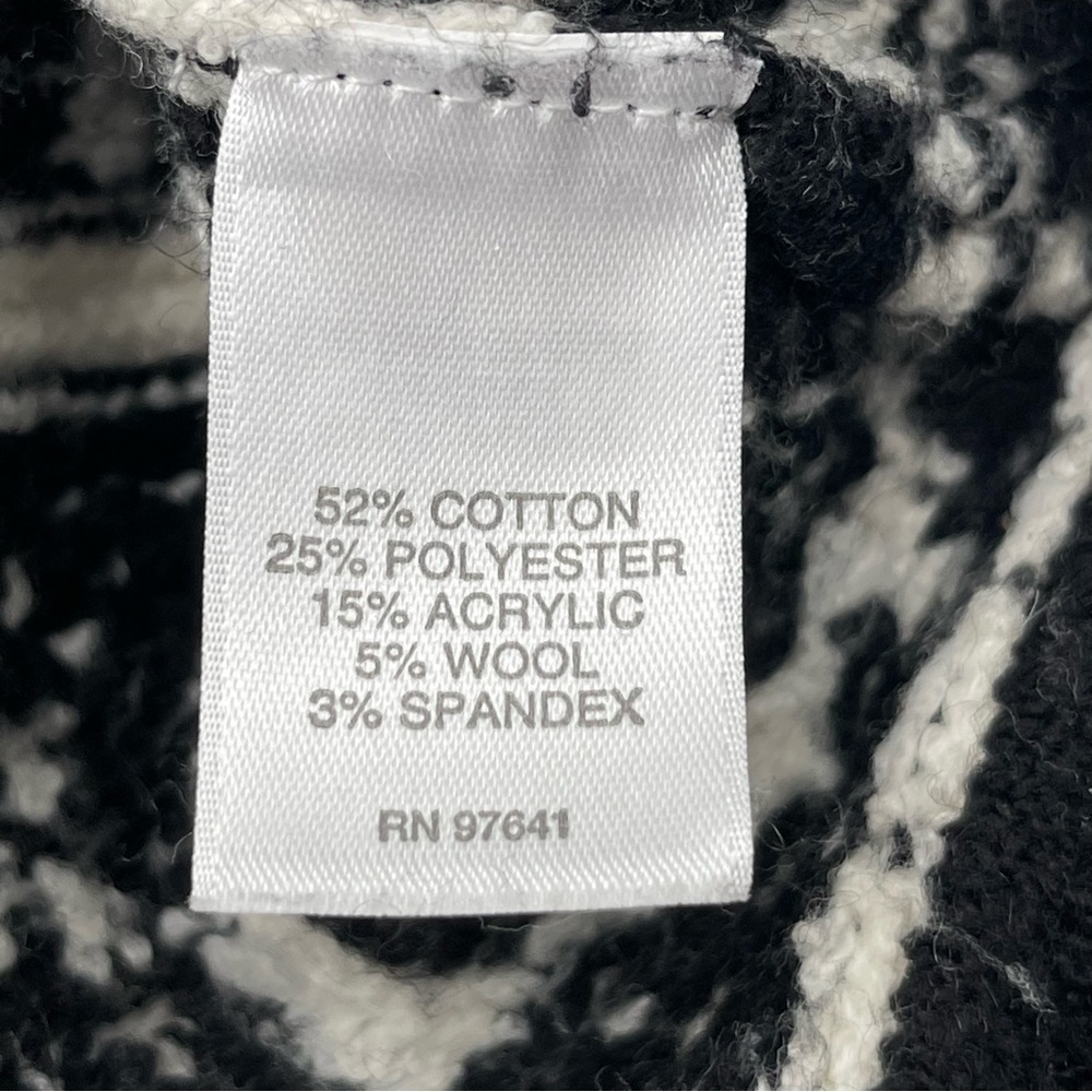 J. Jill Ultra Soft & Cozy Black/Cream Jacquard Pullover Sweater Sz Large - Picture 9 of 14